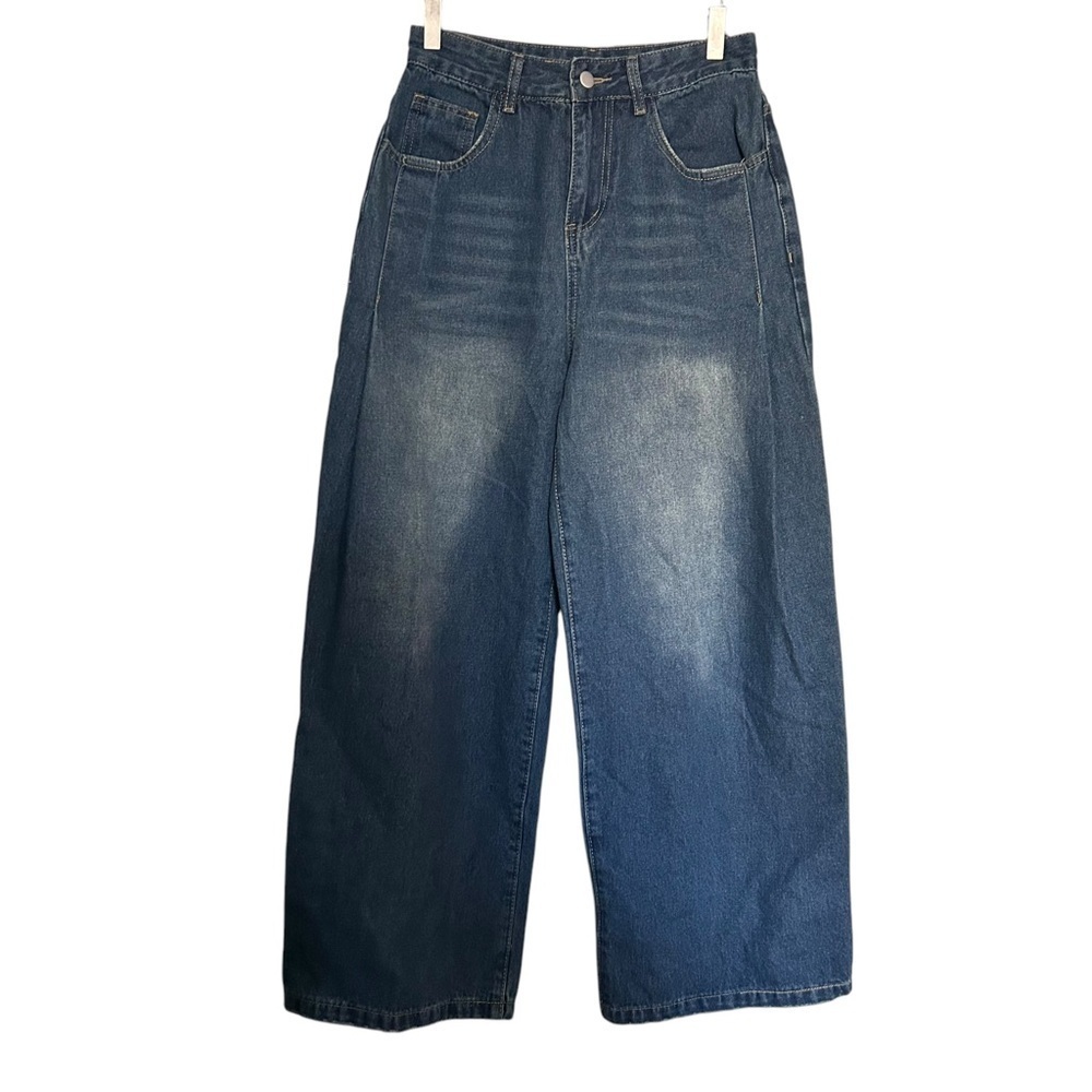 High Rise Wide Leg Distressed Jeans - Picture 2 of 10